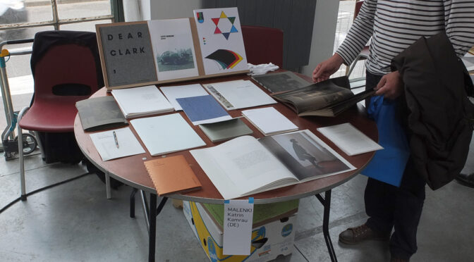 the table of malenki.net at the Artists Print 4, 2015 at BRASS, Brussels / Belgium